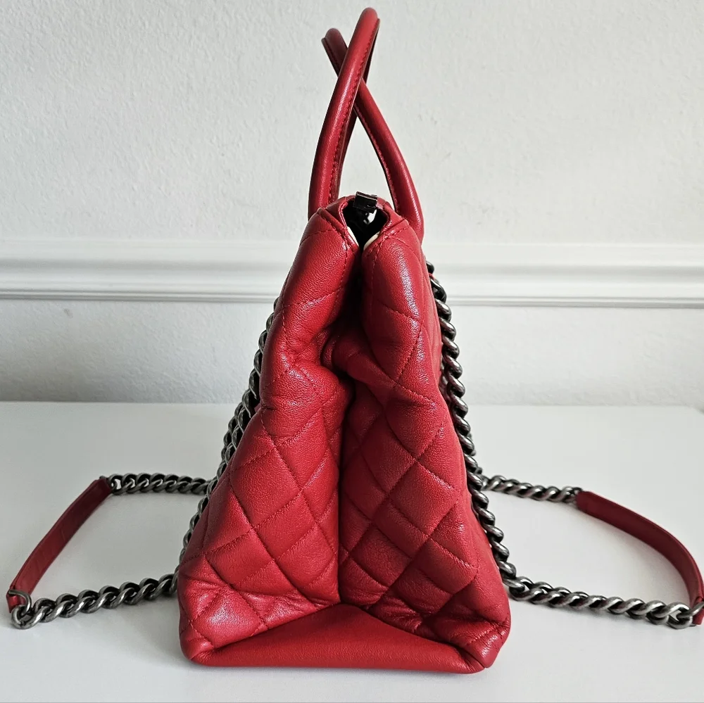 Chanel Red Boy Chained Two-way Tote